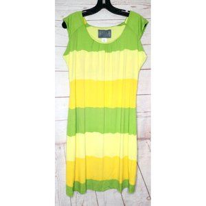 Rare Club Style Yellow Green Nightgown Sleepwear Summer Sleeveless Dress Size 12